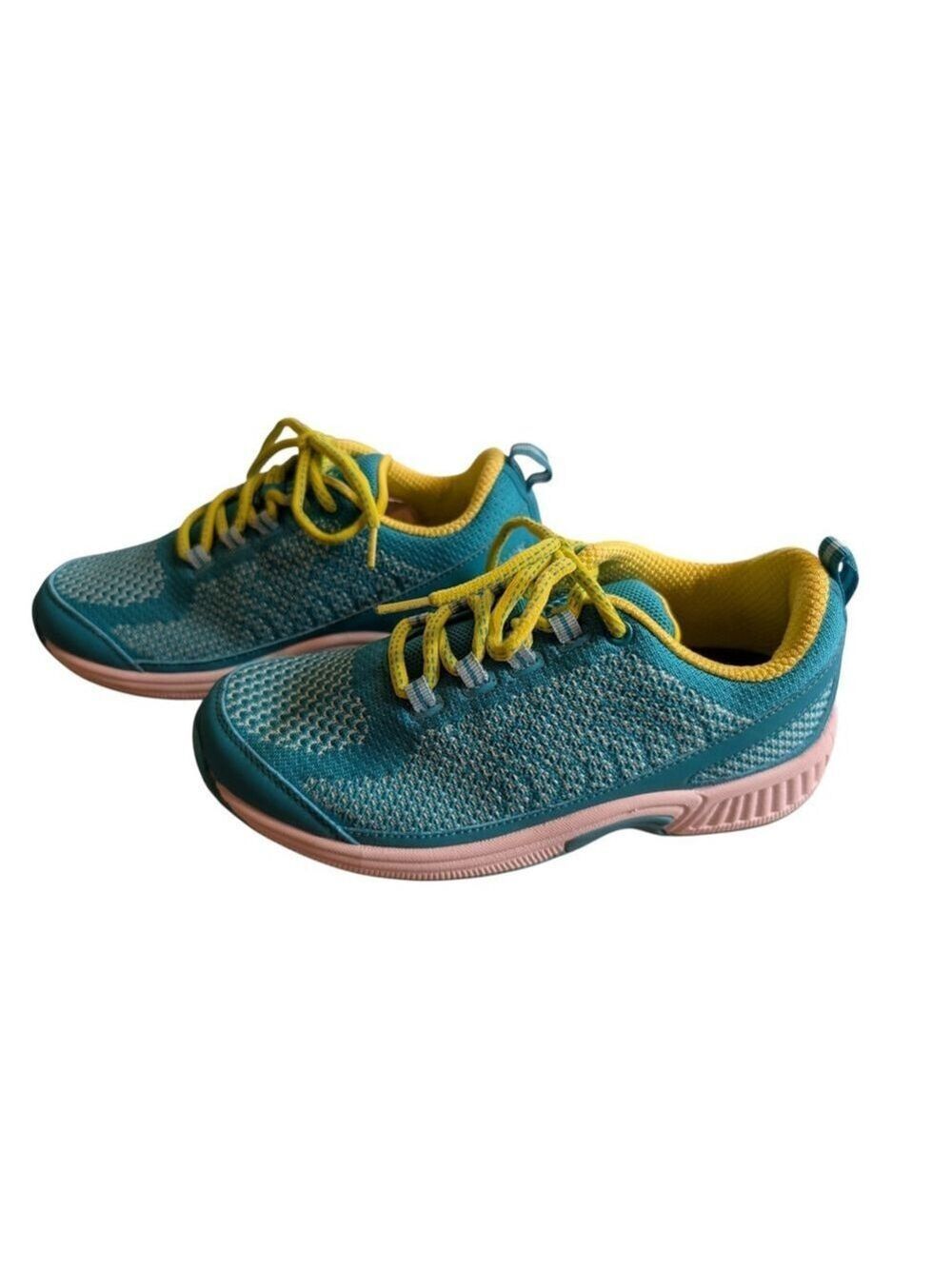 Orthofeet Biofit 986 AB Comfort Walking Shoes Teal Lime Women's Sz 6 Wide